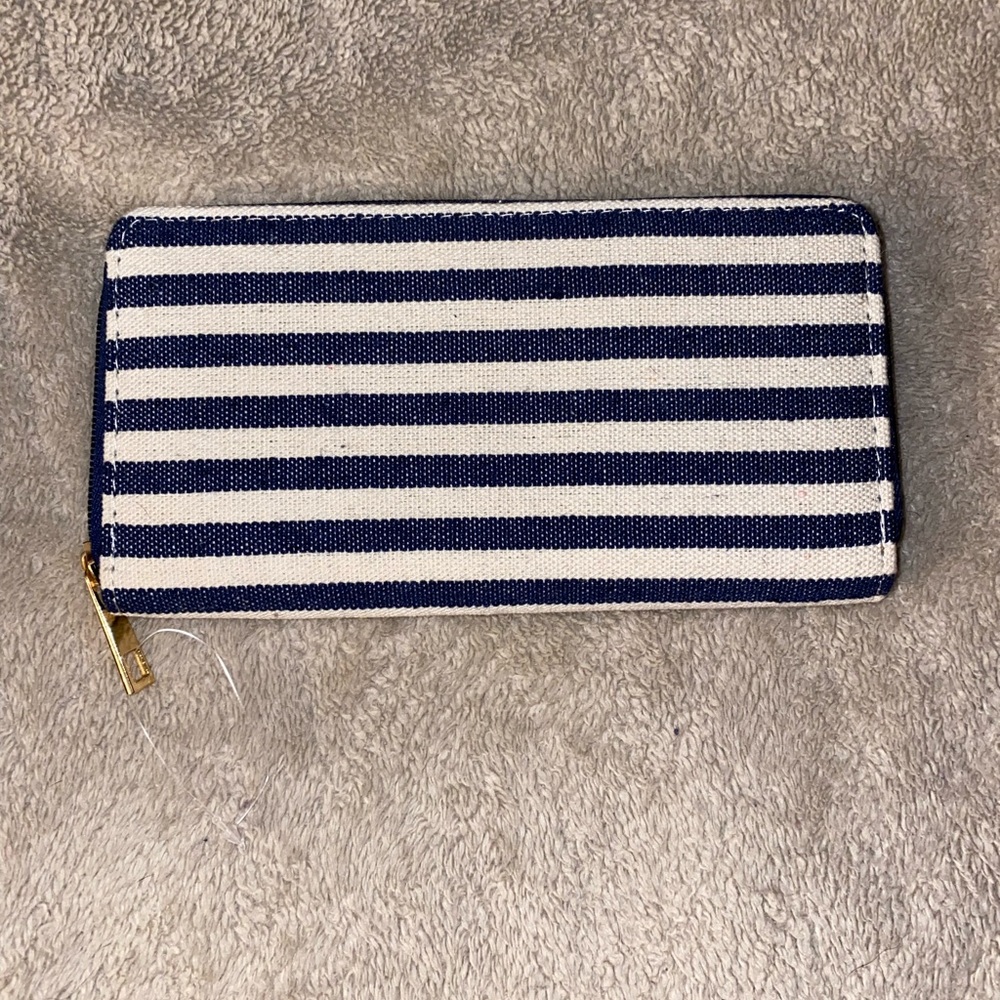 Navy and white wallet